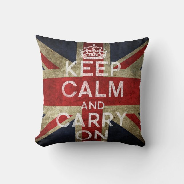 Keep Calm and Carry On Pillow (Front)