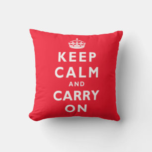 Keep Calm and Carry On Pillow with YOUR COLOR