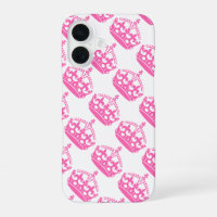 Keep Calm and Carry On Pink Crown on White