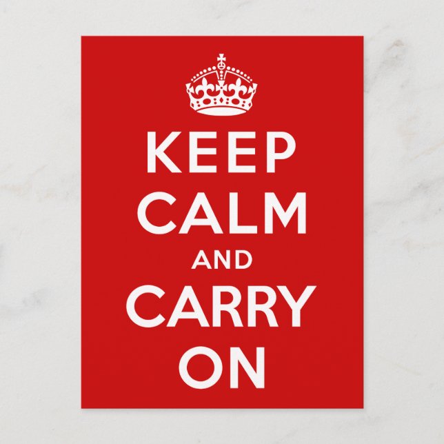 Keep Calm and Carry On Postcard (Front)