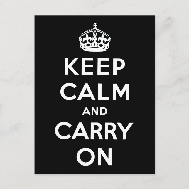 Keep Calm And Carry On Postcard (Front)