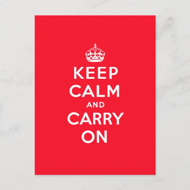 Keep Calm and Carry On Postcard (Front)