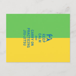 Keep Calm and Carry On Practicing Jiu-Jitsu Postcard