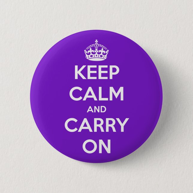 Keep Calm and Carry On Purple 6 Cm Round Badge (Front)