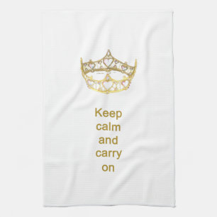 Keep calm and carry on Queen crown kitchen towel