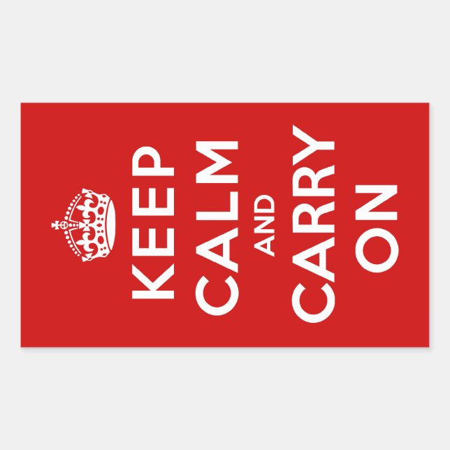 Keep Calm and Carry On Rectangular Sticker (Front)