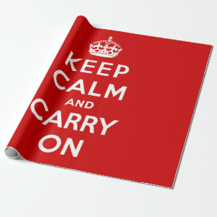 Keep Calm and Carry On (Red Design) Wrapping Paper