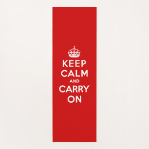 Keep Calm and Carry On (Red Design) Yoga Mat