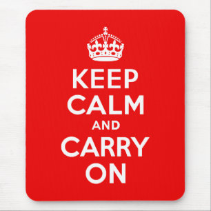 Keep Calm and Carry On Red Mouse Mat