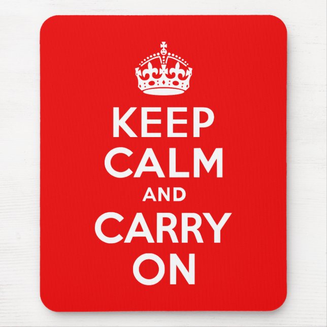 Keep Calm and Carry On Red Mouse Mat (Front)