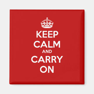 Keep Calm and Carry On - Red Square Magnet