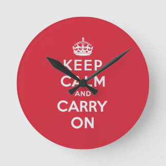 Keep Calm And Carry On Round Clock