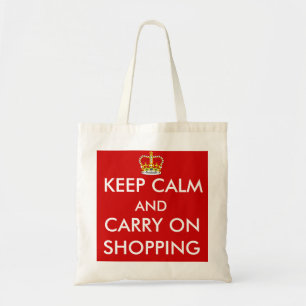 keep calm and carry on shopping tote bag