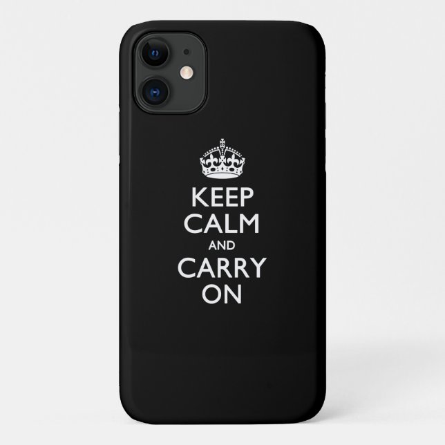 KEEP CALM AND CARRY ON Solid Black Case-Mate iPhone Case (Back)