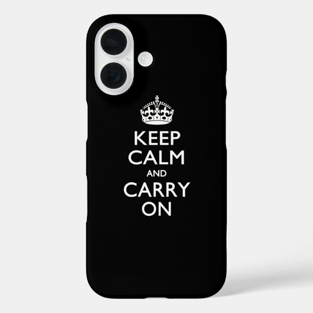 KEEP CALM AND CARRY ON Solid Black Case-Mate iPhone Case (Back)