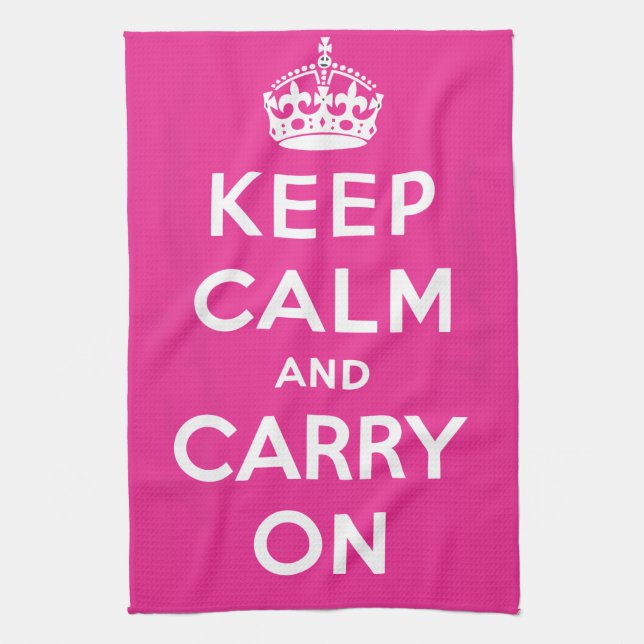 Keep Calm and Carry On Tea Towel (Vertical)