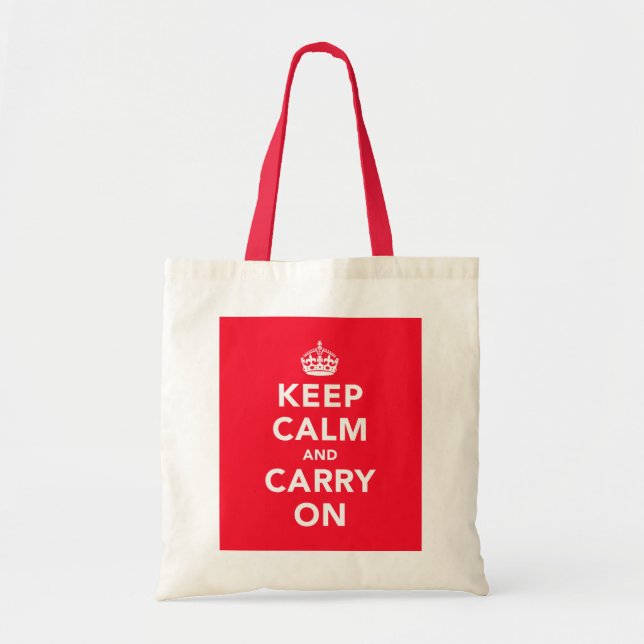 Keep Calm And Carry On Tote Bag (Front)