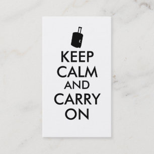 Keep Calm and Carry On Travel Custom Business Card