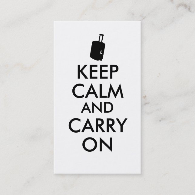 Keep Calm and Carry On Travel Custom Business Card (Front)