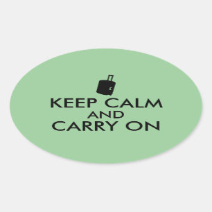 Keep Calm and Carry On Travel Custom Oval Sticker