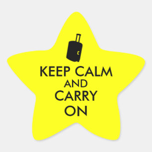Keep Calm and Carry On Travel Custom Star Sticker