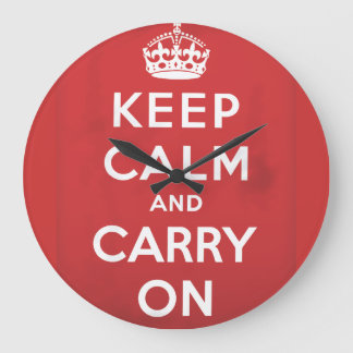 keep calm and carry on travel poster large clock