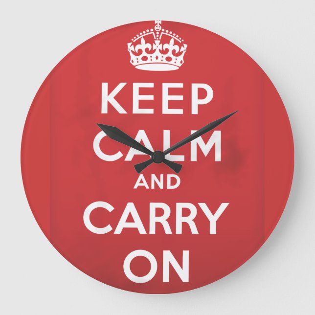 keep calm and carry on travel poster large clock (Front)
