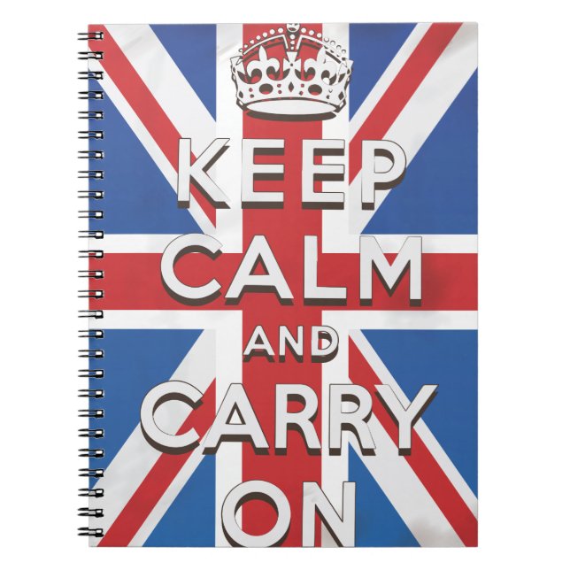 keep calm and carry on travel poster notebook (Front)