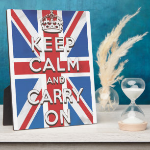 keep calm and carry on travel poster plaque