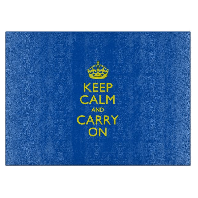 KEEP CALM AND CARRY ON True Blue Cutting Board (Front)