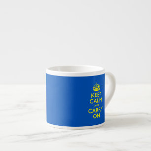 KEEP CALM AND CARRY ON True Blue Espresso Cup