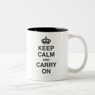 Keep Calm and Carry On Two-Tone Coffee Mug