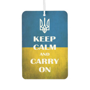 Keep calm and carry on Ukrainian emblem trident Car Air Freshener