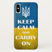 Keep calm and carry on Ukrainian emblem trident  