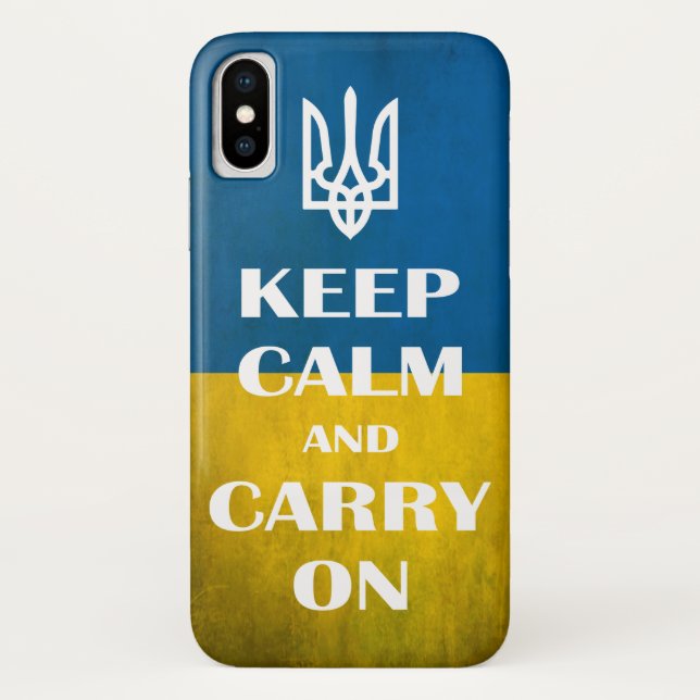 Keep calm and carry on Ukrainian emblem trident   Case-Mate iPhone Case (Back)