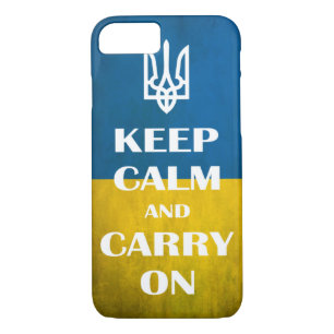 Keep calm and carry on Ukrainian emblem trident    iPhone 8/7 Case