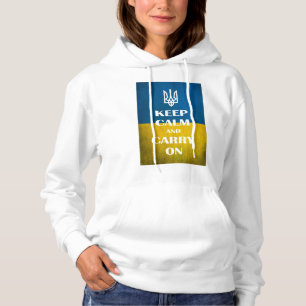 Keep calm and carry on Ukrainian emblem trident   Hoodie