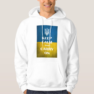 Keep calm and carry on Ukrainian emblem trident Hoodie