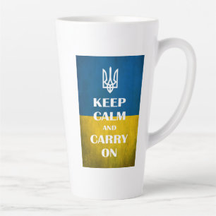 Keep calm and carry on Ukrainian emblem trident Latte Mug