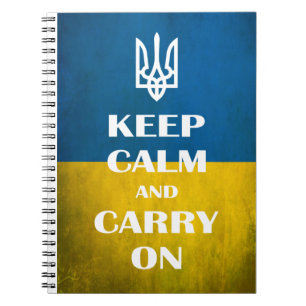 Keep calm and carry on Ukrainian emblem trident  Notebook