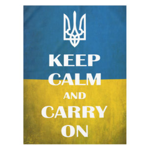 Keep calm and carry on Ukrainian emblem trident Tablecloth