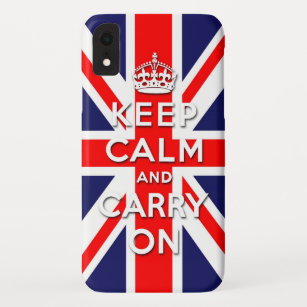 keep calm and carry on Union Jack flag Case-Mate iPhone Case