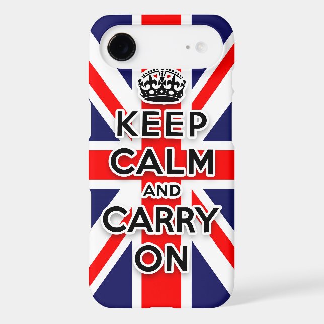 keep calm and carry on Union Jack flag Case-Mate iPhone Case (Back)