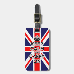 keep calm and carry on Union Jack flag Luggage Tag