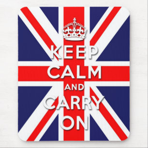 keep calm and carry on Union Jack flag Mouse Mat