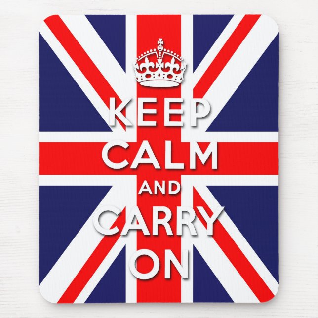 keep calm and carry on Union Jack flag Mouse Mat (Front)