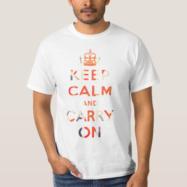 keep calm and carry on Union Jack flag T-Shirt (Front)