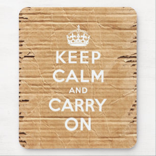keep calm and carry on vintage cardboard mouse mat