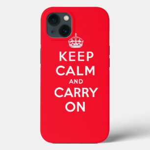Keep Calm and Carry On Vintage Design iPhone 13 Case