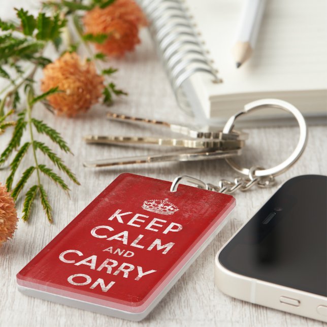 Keep Calm and Carry On, Vintage Key Ring (Front Right)
